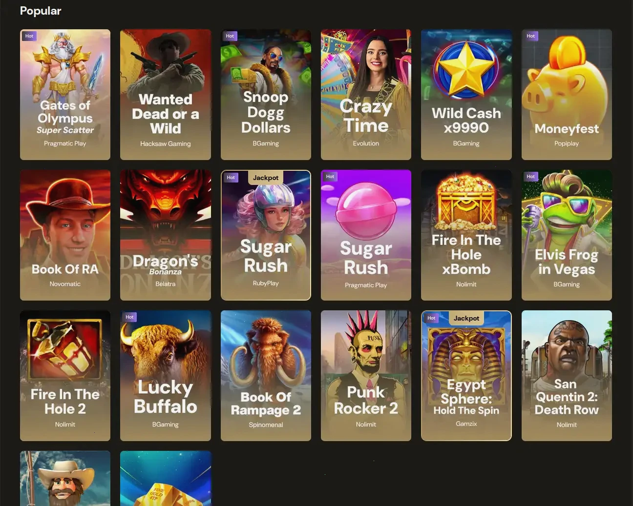 Infinity Casino app mobile interfaccia giochi slot e live casino