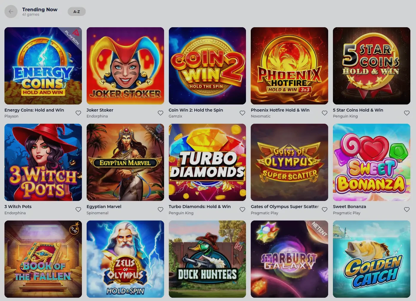 Infinity Casino giochi e slot online